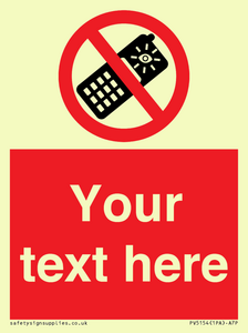 Custom No camera phones Sign